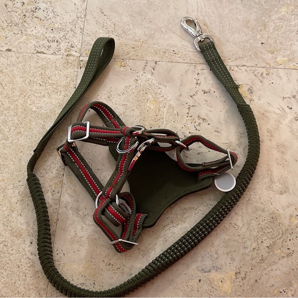 Dog Harness Step-in M 20-50 Lb, Olive, REFLECTIVE + Matching Leash! Vibrant Life - Picture 10 of 14